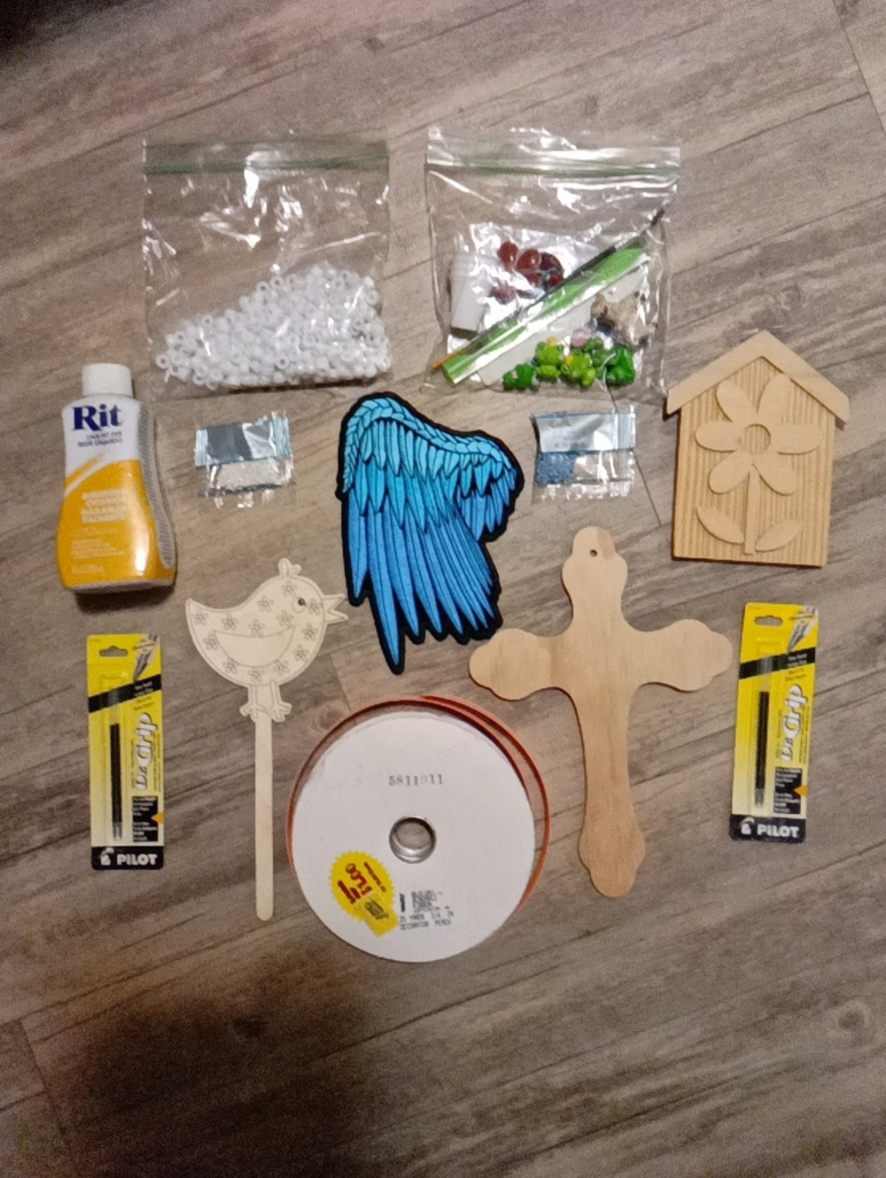 Blue Angel Wings Wooden Craft Accent - Home Party Supplies